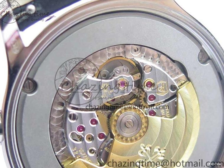 MIROTIME 0402 Stylish Calatrava 5524 Pilot Travel Time SS GRF Black Dial on Black Leather Strap A324 V 7108